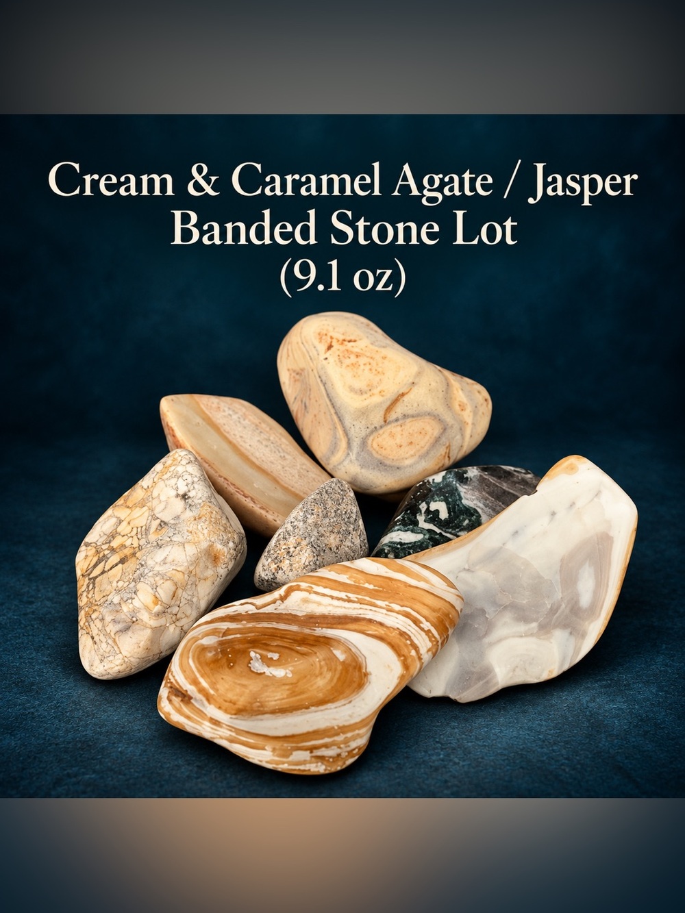 Cream & Caramel Banded Agate / Jasper Stone Lot (9.1 oz)